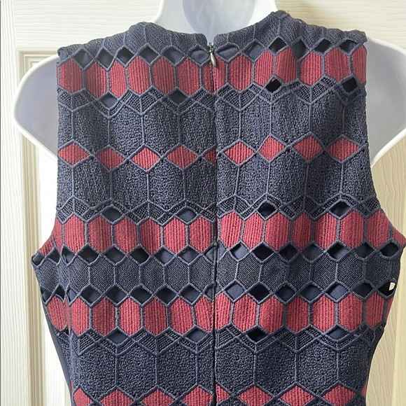 Calvin Klein Navy and Burgundy Sleeveless Dress - Picture 6 of 6